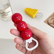 台灣發貨 創意磁吸開瓶器糖葫蘆奶酪設計開蓋神器冰箱貼瓶蓋起子家用可愛韓國ins, 1個, 糖葫蘆開瓶器