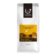 티타임커피 1kg 예가체프 G2 블렌드 당일로스팅 맛있는 신선한 커피콩 홀빈, 1개, 홀빈(분쇄안함)