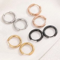 심플 티타늄 스틸 링 귀걸이 연결 패션 데일리 장식 커플