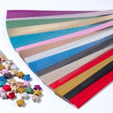 star starred 별 접기 15컬러 반짝이 펄지 (Star Origami 15 Color Glitter Paper), 120g [1cm(폭)*25cm(길이)] 750매
