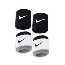 나이키 스우시 클래식 손목밴드, 블랙+화이트그레이혼합, 4개