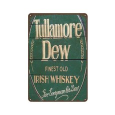 Tullamore Dew Irish Whiskey 로고 레트로 벽 장식 바 맨 케이브 메탈 틴 사인 맞춤형 금속 틴 사인 프린트 장식 친구 가족을 위한 축제 선물 레트로 홈