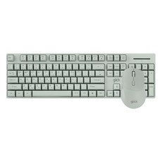 지클릭커 오피스프로 스탠다드 M 무선 키보드 + 인체 공학 무소음 마우스 세트, WMK60, 그린, 일반형