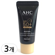 AHC 마스터즈 아쿠아 리치 선크림 SPF50+ PA++++, 10ml, 3개