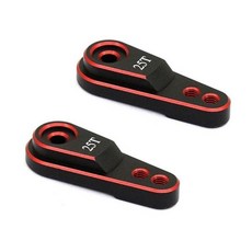 110 RC 카 보트용 금속 서보 암 25T 혼 Futaba Savox Emax Powerhd JX SPT HSP Wltoys Axial SCX10 부품 2 개, 02 Black  Yellow, 2개