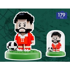 월드컵 축구 트로피 축구 스타 블록 모델 조립 장식 수집용, 축구 소년 179피스 [방진 커버 포함]