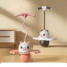 팬더 밸런스 점프볼 운동 장비 신축성 튀는 점프 바운스 긴 훈련, 2. 분홍 돼지