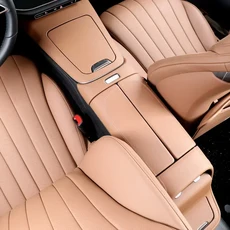 가죽 자동차 센터 콘솔 패널 커버 프레임 트림 스티커 벤츠 E클래스 W214 E260 E300 24호환, 블랙 암레스트 박스