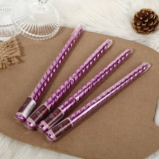 北歐風復古做舊鐵藝燭臺擺件 浪漫蠟燭客廳餐廳裝飾品, 燭臺專用蠟燭紫色*4只