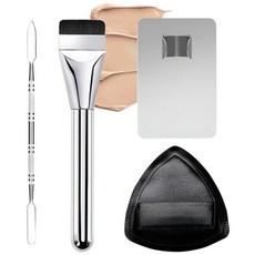 GACA 메이크업 믹싱 팔레트1개 스파츌라 1개 브러쉬 1개 퍼프1개, 1세트, 4종
