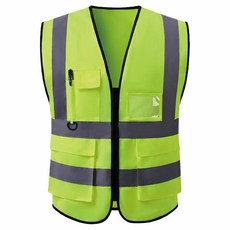 JY聚奕工業 拉鍊式反光背心 背面夾鏈袋, 螢光黃, 1個