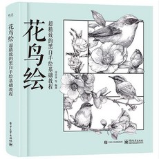手繪線稿臨摹本，彩鉛畫教程書，超精緻人像手繪技法，零基礎學畫畫，色彩靜物, 花鳥繪超精緻的黑白手繪基礎教程