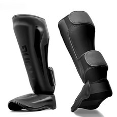 킥복싱신가드 무에타이 종합격투기 MMA 정강이보호대, 블랙 두꺼운 업그레이드, S