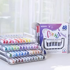 문교 브러쉬 아크릴마카 48색 세트, 1개