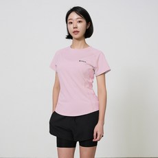 [콘치웨어] 여성용 액티브 쿨 엣지 숏 슬리브 퓨리티 핑크 필라테스 요가 기능성 반팔티