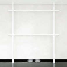 32파이 와이드 2단 행거 고강도 스틸 파이프 설치형 튼튼한 시스템 행거, 화이트