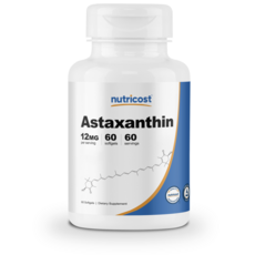 Nutricost 蝦青素軟膠囊12mg, 1個, 60 入, 12毫克