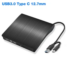 USB 3.0 USB 3.0 + C타입 광학 드라이브 케이스 슬림 DVD 외부 인클로저 SATA-USB CD ROM ODD 박스 USB, 04 USB3.0 TypeC 12.7mm, 04 USB3.0 TypeC 12.7mm