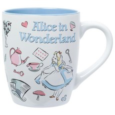 Silver Buffalo 디즈니 이상한 나라의 앨리스 매드 해터 흰 토끼 마치 토끼 체셔 캣 모어 티 점보 세라믹 머그 739.3ml(25온스), Alice in Wonderland: Icons