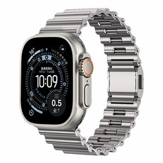 IMCHEN 애플워치 울트라 물결 무늬 스트랩, 티타늄, 1개
