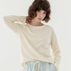 코즈넉 마들렌 기본 여성 긴팔 티셔츠 레몬