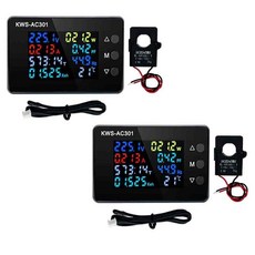 2pcs KWS-AC30 AC 전압계 00A 전류 50-300V 디지털 전압계오픈 변압기 포함