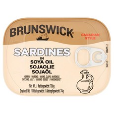브런즈윅 사딘 인 소야 오일 (정어리) Brunswick Sardines In Soya Oil 106g, 1개