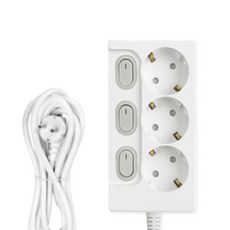 리빙라이팅 고용량 멀티탭 3구 16A 개별스위치 과부하차단 국내생산 KC인증, 1개, 3구 개별스위치, 1m