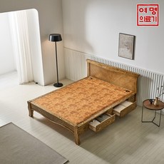 [여명흙침대] [여명의료기]황토흙침대 퀸 Q 수납형 커브 고재침대, 상세 설명 참조