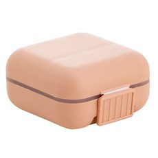 純色迷你分隔藥盒 旅行收納盒, 1個, ED0205-五格粉色