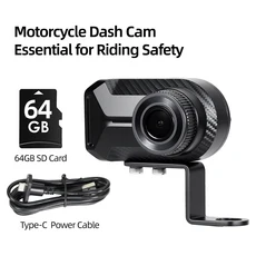 오토바이 블랙박스 야간고화질 2K HD DVR 방수 IP67 루프 녹화 130도 광각 카메라 비디오 레코더 대시캠 WiFi, 3)DVR 64G, DVR 64G