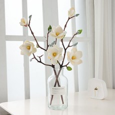 osshop 장식용 목련꽃 목련 조화, 1개, 목련조화 - 화이트