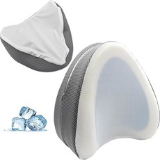 윤곽 레거시 다리 및 무릎 메모리 폼 측면 침목 지지대용 레오튜브 교체 베개 커버 전용(청백색), Grey-white