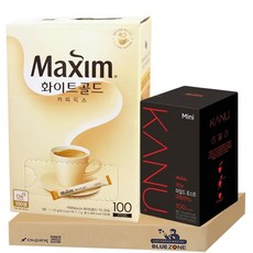 [블루존] 맥심 화이트 골드 100티+카누 미니 마일드 로스트 아메리카노 100티, 11.7g, 1개