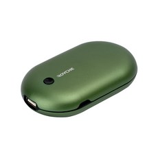 로이체 휴대용 충전식 양면발열 손난로 핫팩 보조배터리, 그린, HW-05