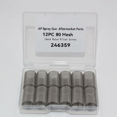 246359 80 메쉬 체크 밸브 필터 스크린 키트 12팩 후시장용 퓨지오 에어 퍼지 AP CS PC 스프레이 건용, 01 은, 01 80mesh