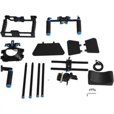 전문가용 카메라 케이지 스테빌라이저 경량 내구성 알루미늄 합금 장비 상단 손잡이 팔로우 포커스 로드 숄더 릭 DSLR 미러리스 카메라용 블랙, 전문가용 카메라 케이지 스테빌라이저 경량 내구성 알루미