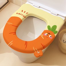 防水加厚馬桶墊坐墊四季通用坐便墊冬季保暖卡通eva免洗馬桶貼墊, 1個, 胡蘿蔔41*36