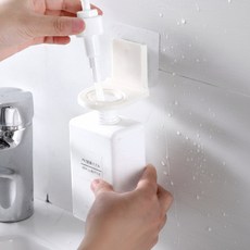 무타공 부착식 샴푸홀더 거치대 린스 바디워시 펌프용기홀더 걸이, 1개