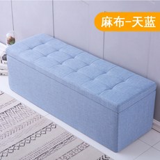 다목적 현관 수납 스툴 의자 원룸 공간활용 벤치 소파 대기, 1개, 연한 블루【마포】 길이70x너비30x높이35cm(수납)