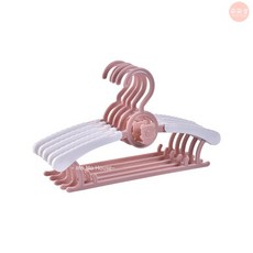 萌萌屋 【現貨】 可伸縮防滑兒童衣架 超可愛寶寶衣架 兒童衣架 小朋友衣架 小衣架 小熊寶寶衣架 衣架 寶寶衣架, 1個, 新款北歐粉(單支)