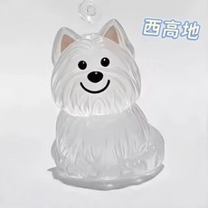 臺灣出貨 透明小狗毛髮收納盒 狗毛收納 狗毛扭蛋 小狗鑰匙扣 狗毛吊飾 狗毛收集膠囊 寵物毛髮收集 狗狗紀念掛件, 1個, 西高地【1個】