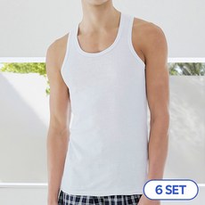 제임스딘 남자 런닝 6장 순면100% 나시 민소매 메리야스