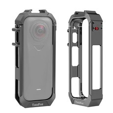 TzeFoz Insta360 X4 Air용 마그네틱 보호 케이지 - 듀얼 콜드 슈 마운트가 있는 충격 방지 알루미늄 합금 하우징 삼각대 및 셀카 스틱에 매우 얇은 핏 2242, TzeFoz Insta360 X4 Air용 마그네틱 보