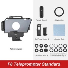 태블릿 노트북 스마트 폰 카메라 용 Soonpho F7 F8 텔레 프롬프터 라이브 스트리밍 녹화 비디오 용 Bluetooth 휴대용 Telepronter, [01] F8 Standard