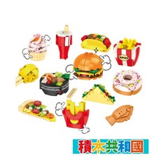 CaCo 咔扣積木 食物主題益智拼裝積木, 1個, CA6143-1(杯子蛋糕)