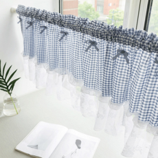 인테리어 주방 창문 커튼 레이스 미니 가림막 커튼 바란스 화장실