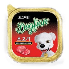 도그피앙 사각캔 소고기 100g 강아지, 6개