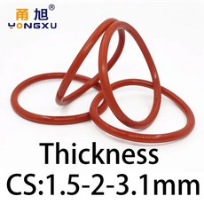 VMQ O 링 두께 1 5/2/3 1mm CS 실리콘 빨간색 씰링 내열성 가스켓 고무 링 사양 완료, OD19xCS3 1 10pcs