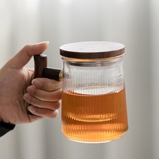 그릿 티팟 세트 티메이커 차거름망 유리 티포트, 브라운, 350ml, 1개